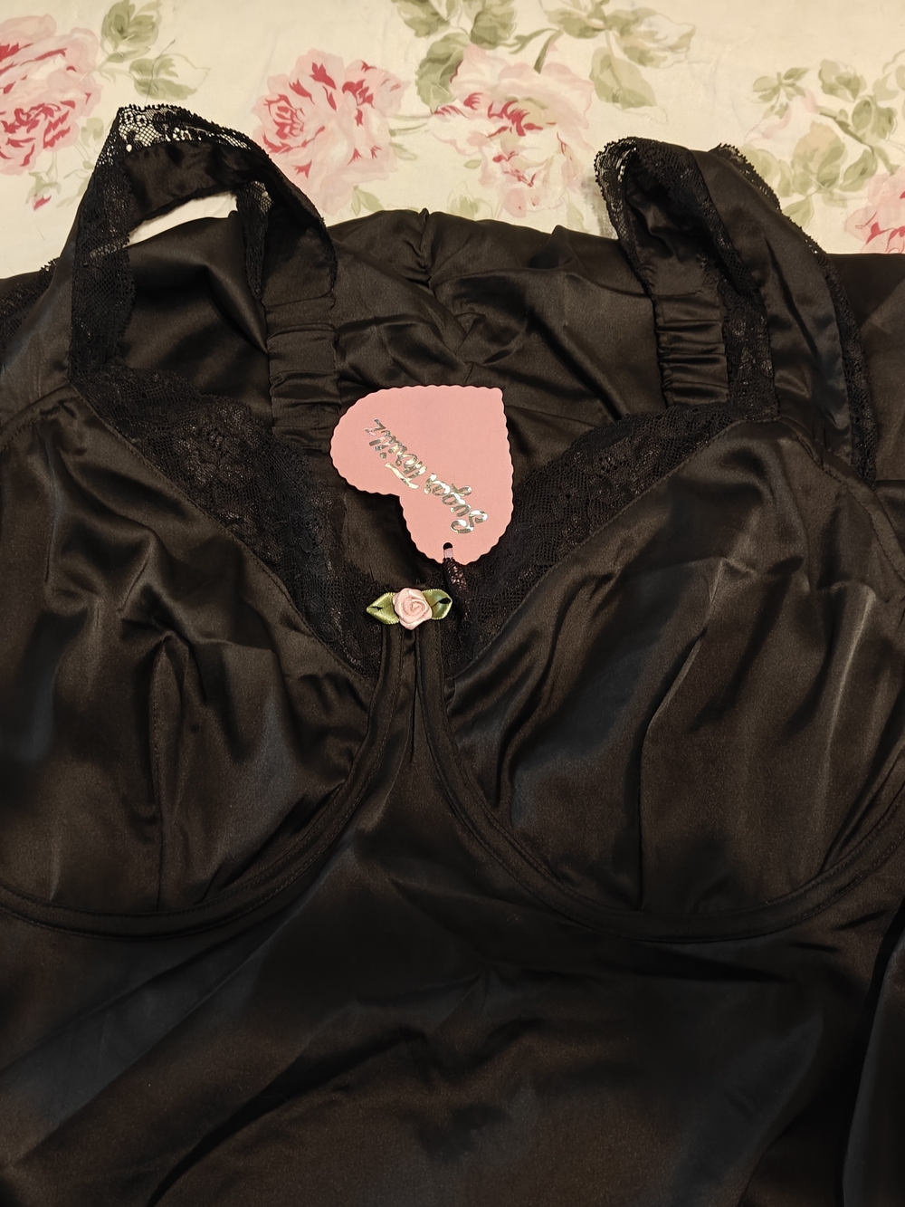Dolls Kill Sugar Thrillz Black Satin NWT Lace-Trim Dress Women 1X